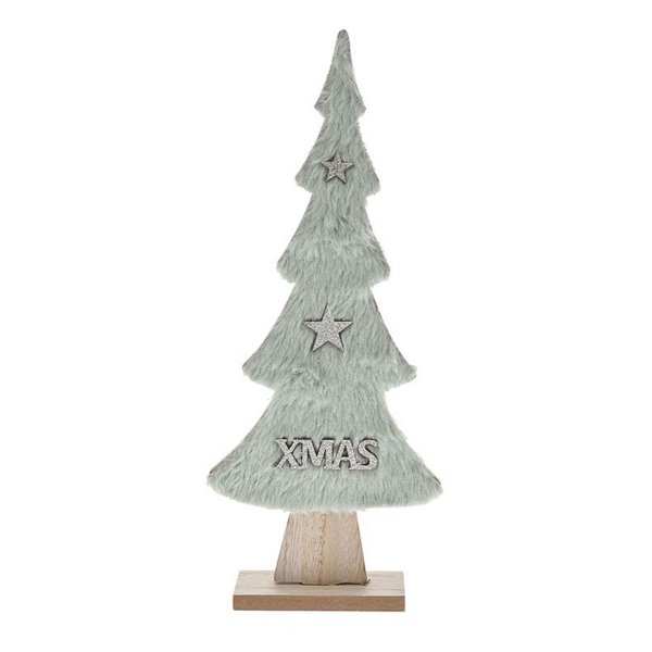 Χριστουγεννιάτικo Διακοσμητικό Γούνινο Δεντράκι Πράσινο (33cm) 